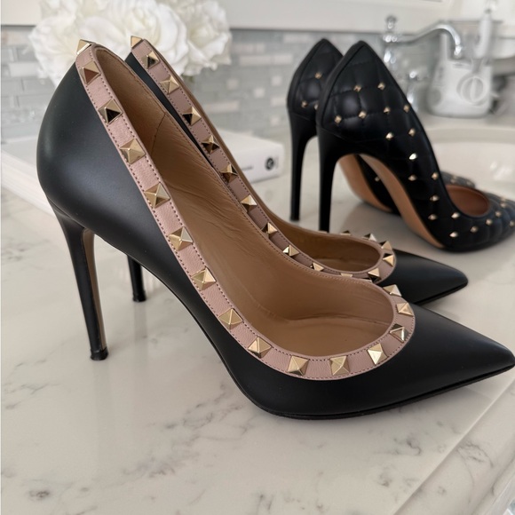 Valentino Black Studded Heels - Picture 2 of 6